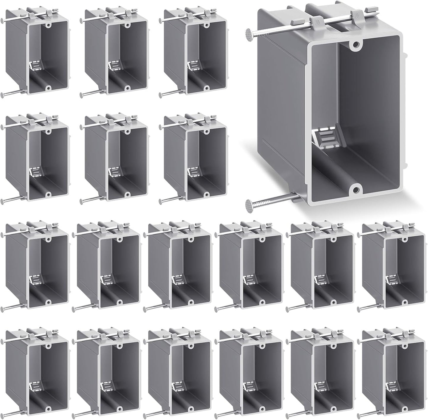 Caja salida eléctrica PVC gris 20 pulg cubicas ETL