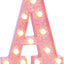 Letras LED rosa con purpurina para decorar mesas de cumpleaños