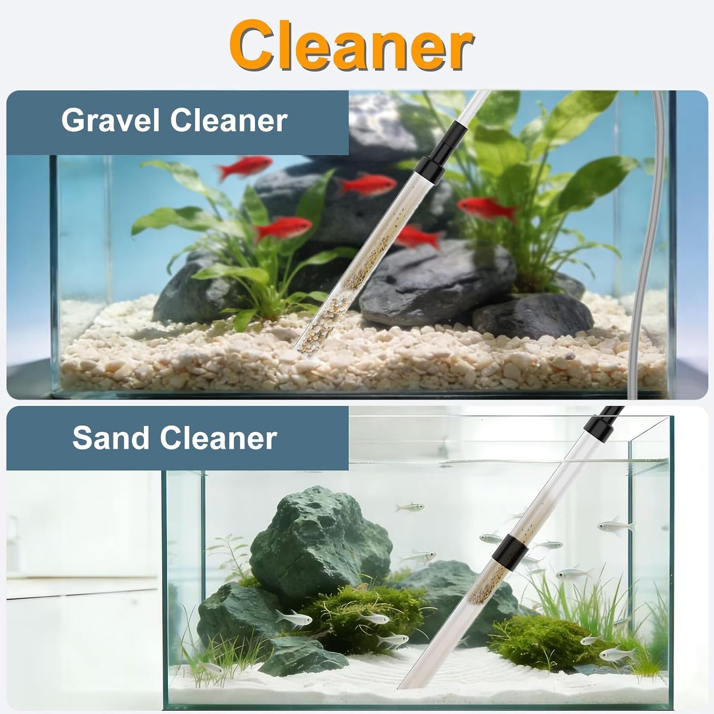 Sifón limpiador acuario 6ft tubo alimentador coral
