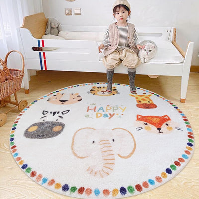 Alfombra redonda suave para niños con alfabeto