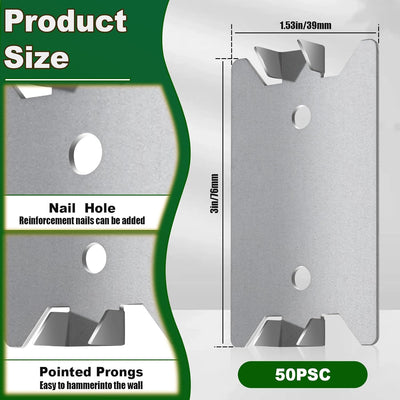 50 Placas Clavos Tachuelas Madera Protector Cable 1.5x3pulg