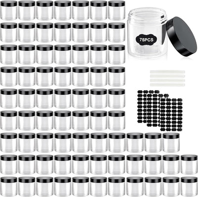 75 Pzas Tarros Plástico 4oz Con Tapas Reutilizables Sin BPA