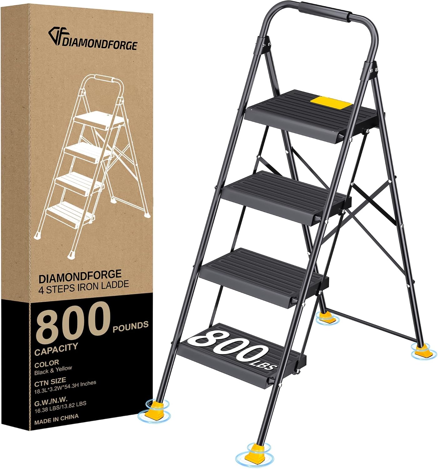 Taburete plegable para adultos con pasamanos 800lb uso interior
