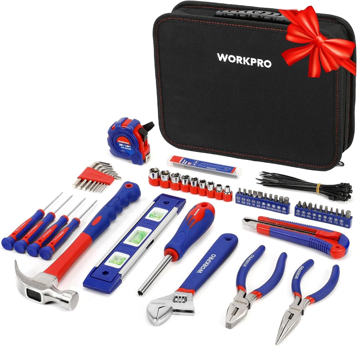 Kit 100 Pzas Herramientas Hogar con Bolsa Transporte