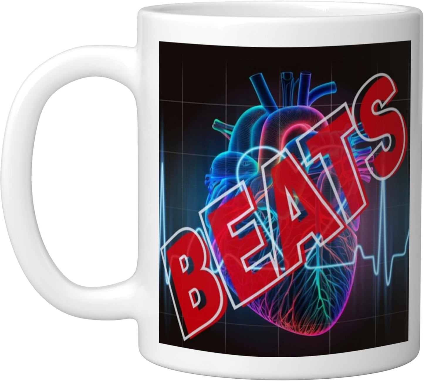 Taza de cerámica para diseño gráfico estilo electrónico blanco