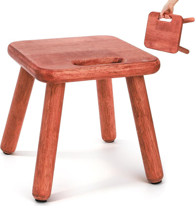 Taburete pequeño de madera 9pulg antideslizante para plantas y baño
