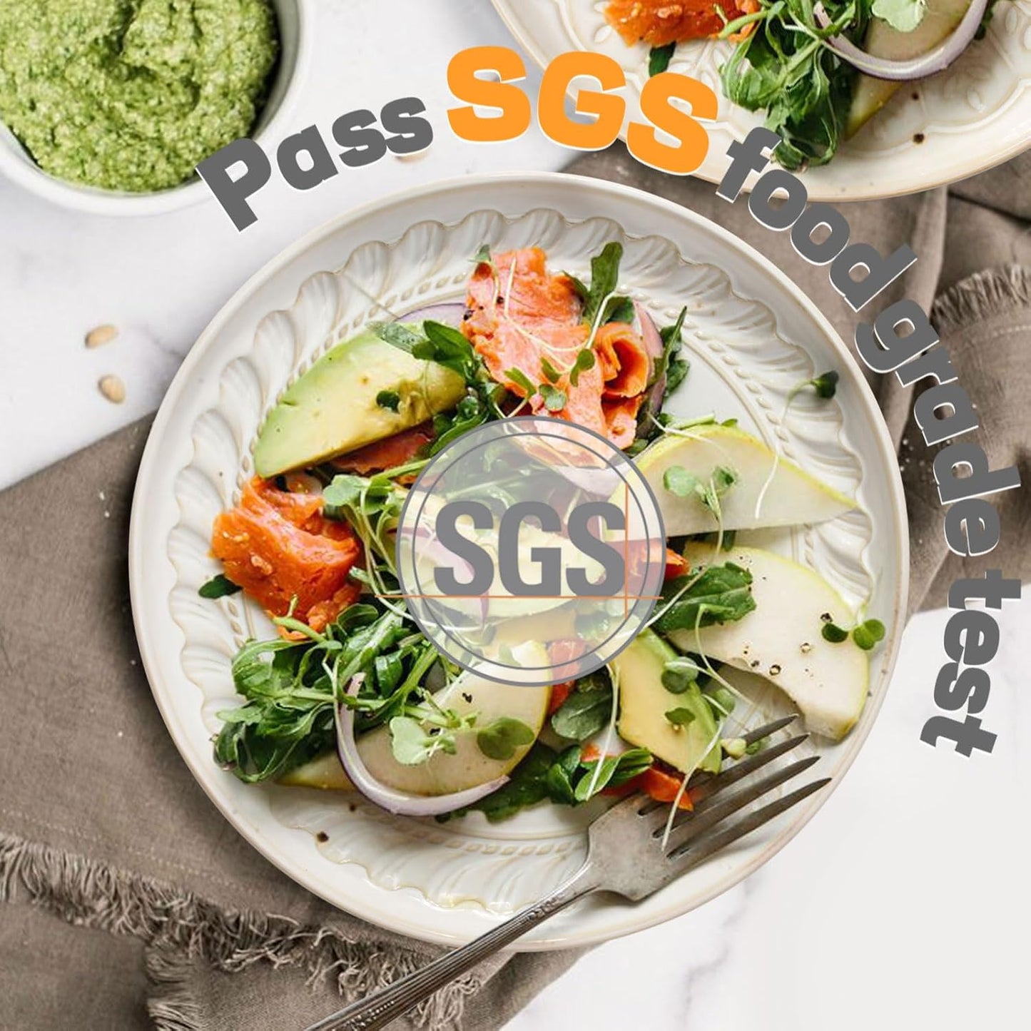 Set 4 Platos Cerámica Ensalada 8.5pulg Relieve Hoja Sauce