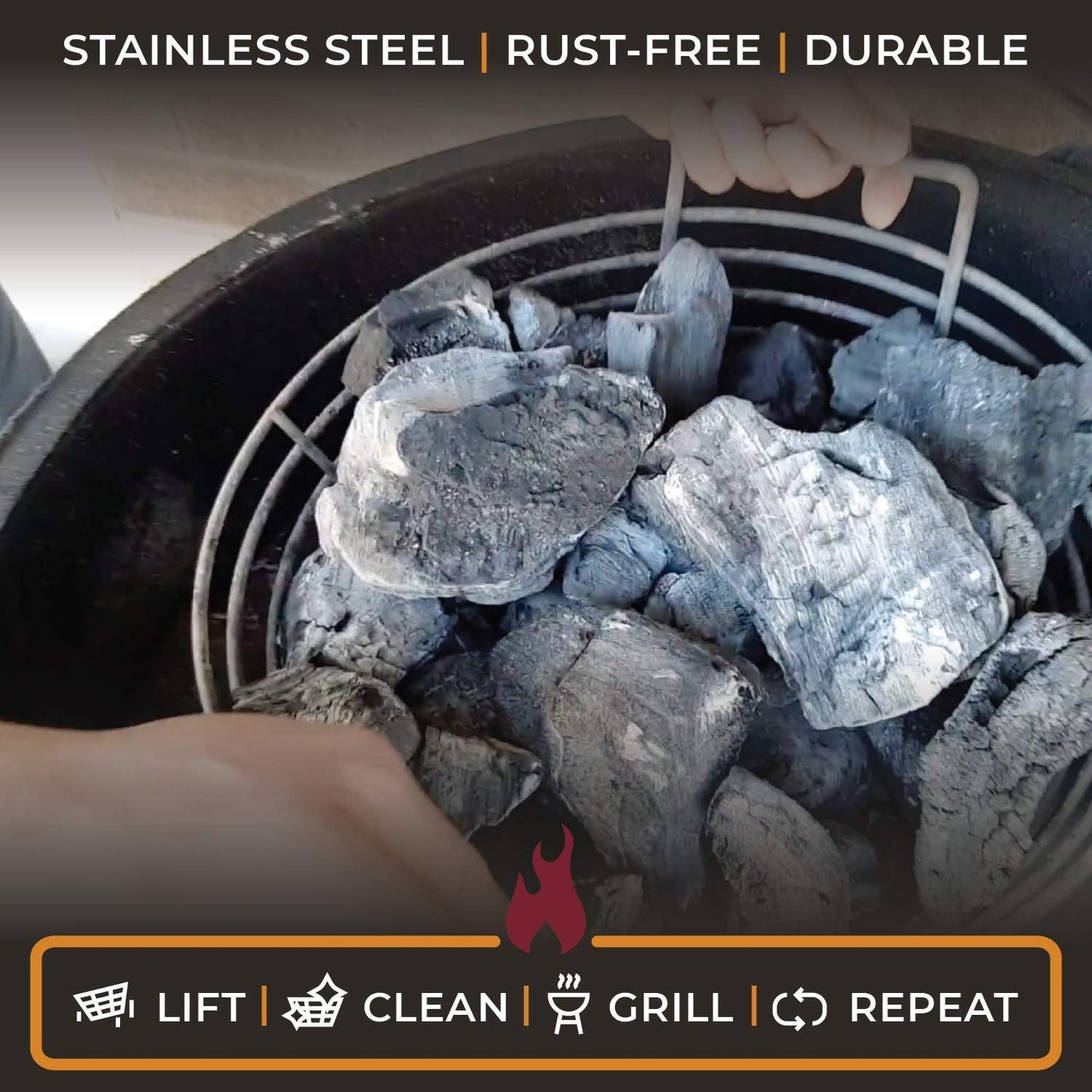 Cesta carbón acero inox Kamado Joe Classic