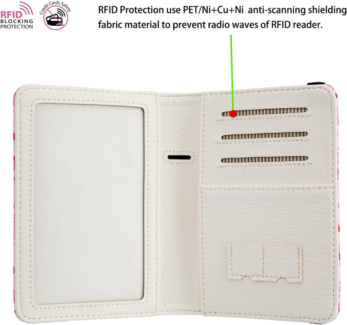 Soporte pasaporte funda cuero RFID para mujer y hombre
