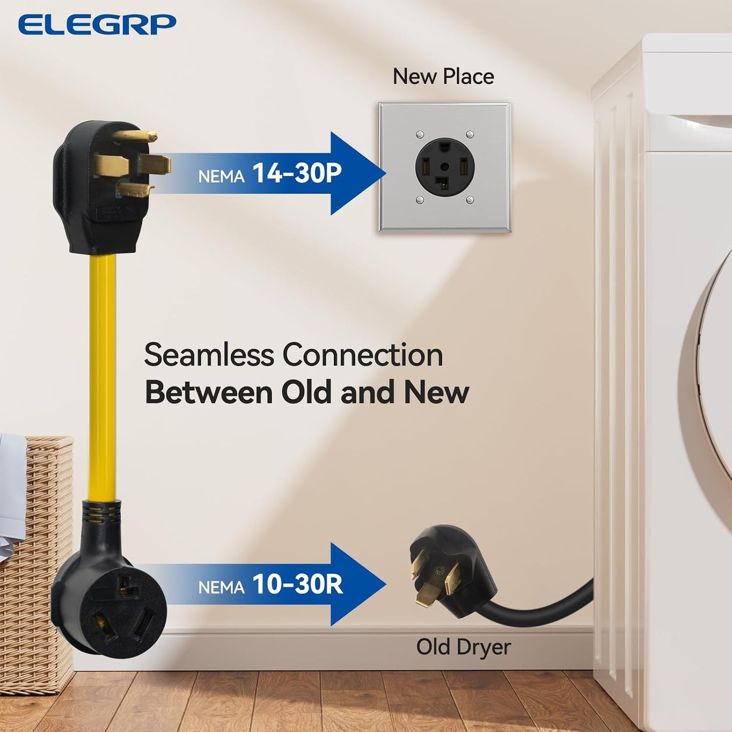 Adaptador secadora NEMA 14-30P a 10-30R