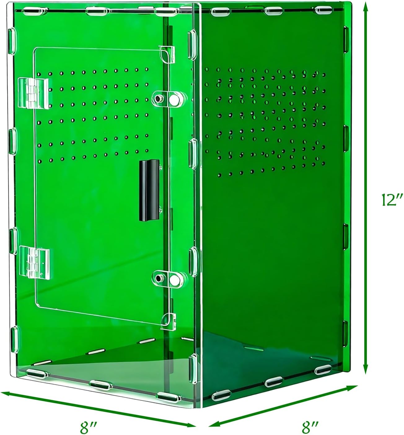 Tanque reptiles acrílico 8x8x12 verde oscuro Cyberpunk