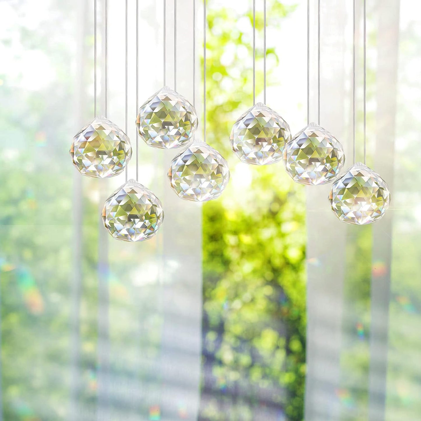 Atrapasoles cristal 24uds 0.787pulg decoración ventanas