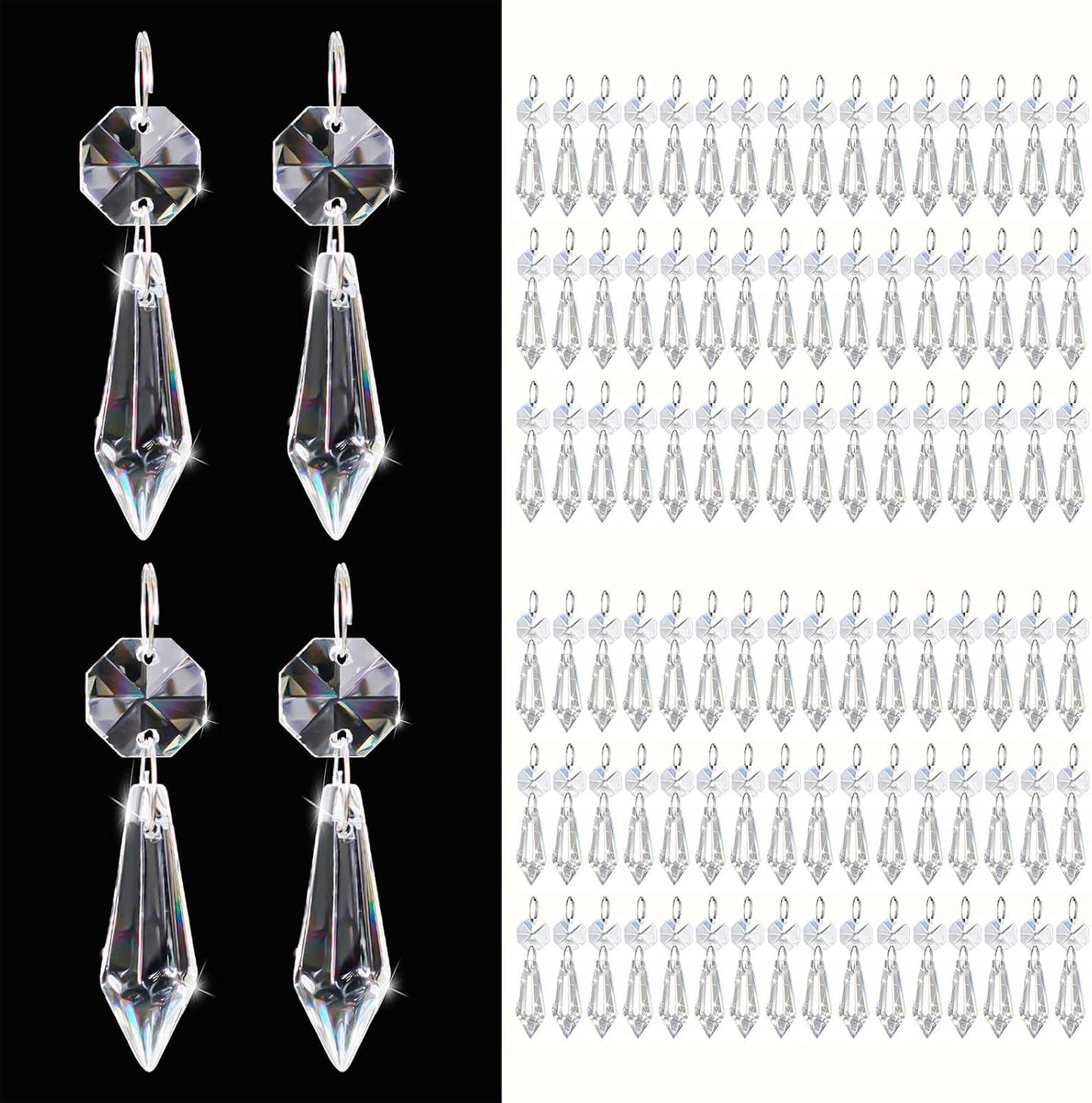 Gotas Cristal Transparente 2.4pulg Colgantes Decoración
