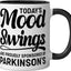 Taza cerámica para conciencia sobre el Parkinson en negro y blanco