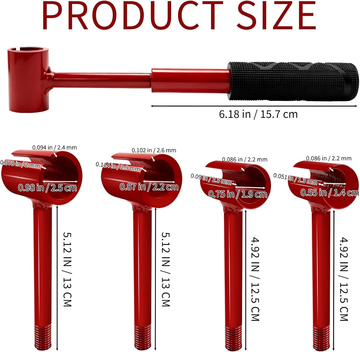 Kit herramientas ajuste bisagra 4en1 llave dobladora goma