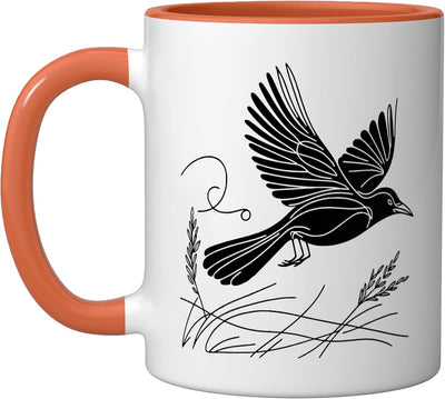 Taza Cerámica Grackle Line Art Naranja/Blanco