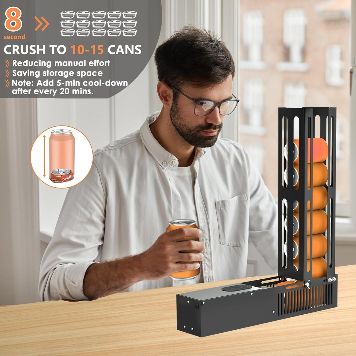 Trituradora de latas eléctrica 8-16oz automática