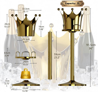 Bote champagne acero inox con soporte 7L para fiestas
