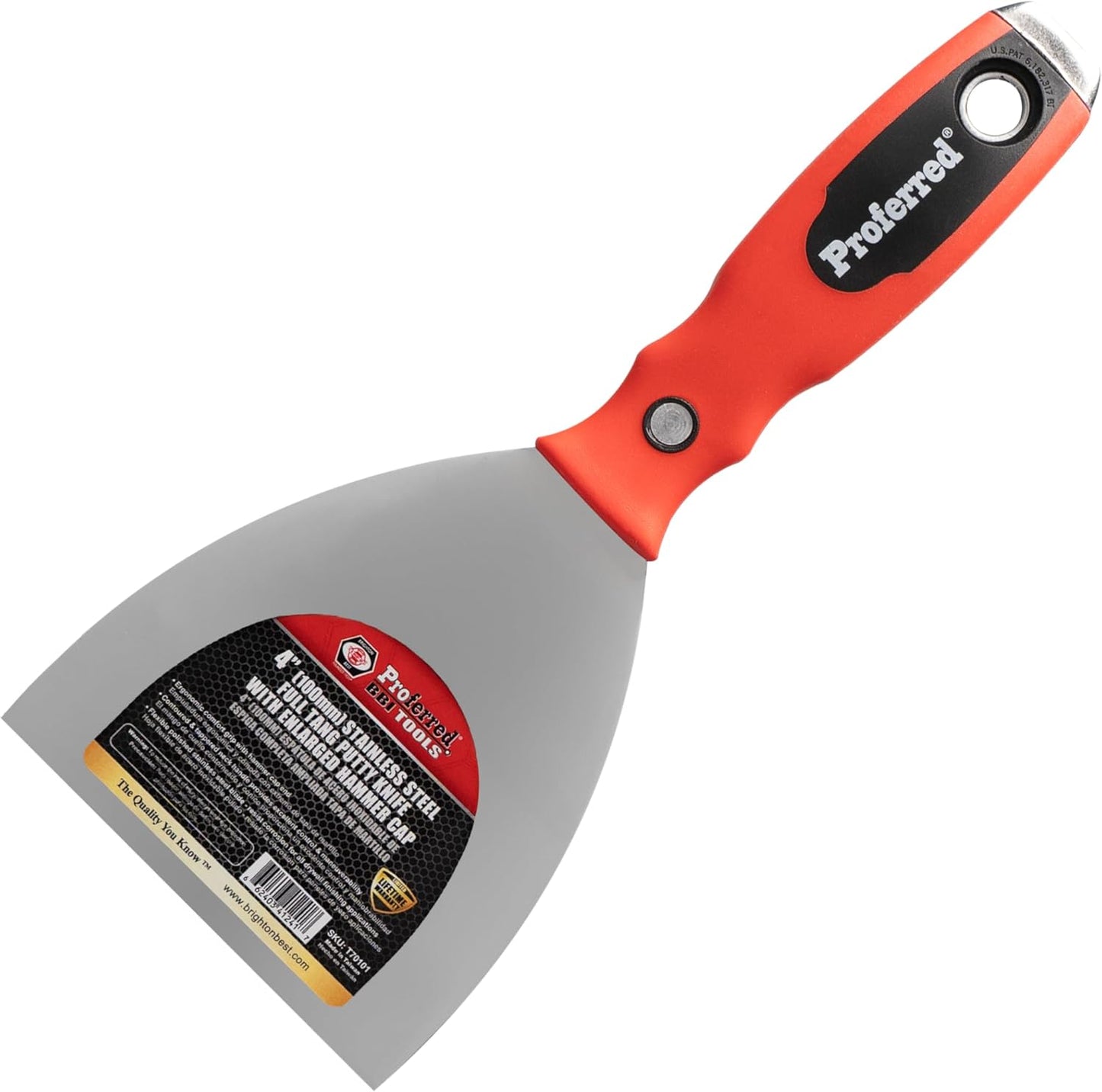 Espiga completa 4pulg cuchillo masilla antiderrap con tapa