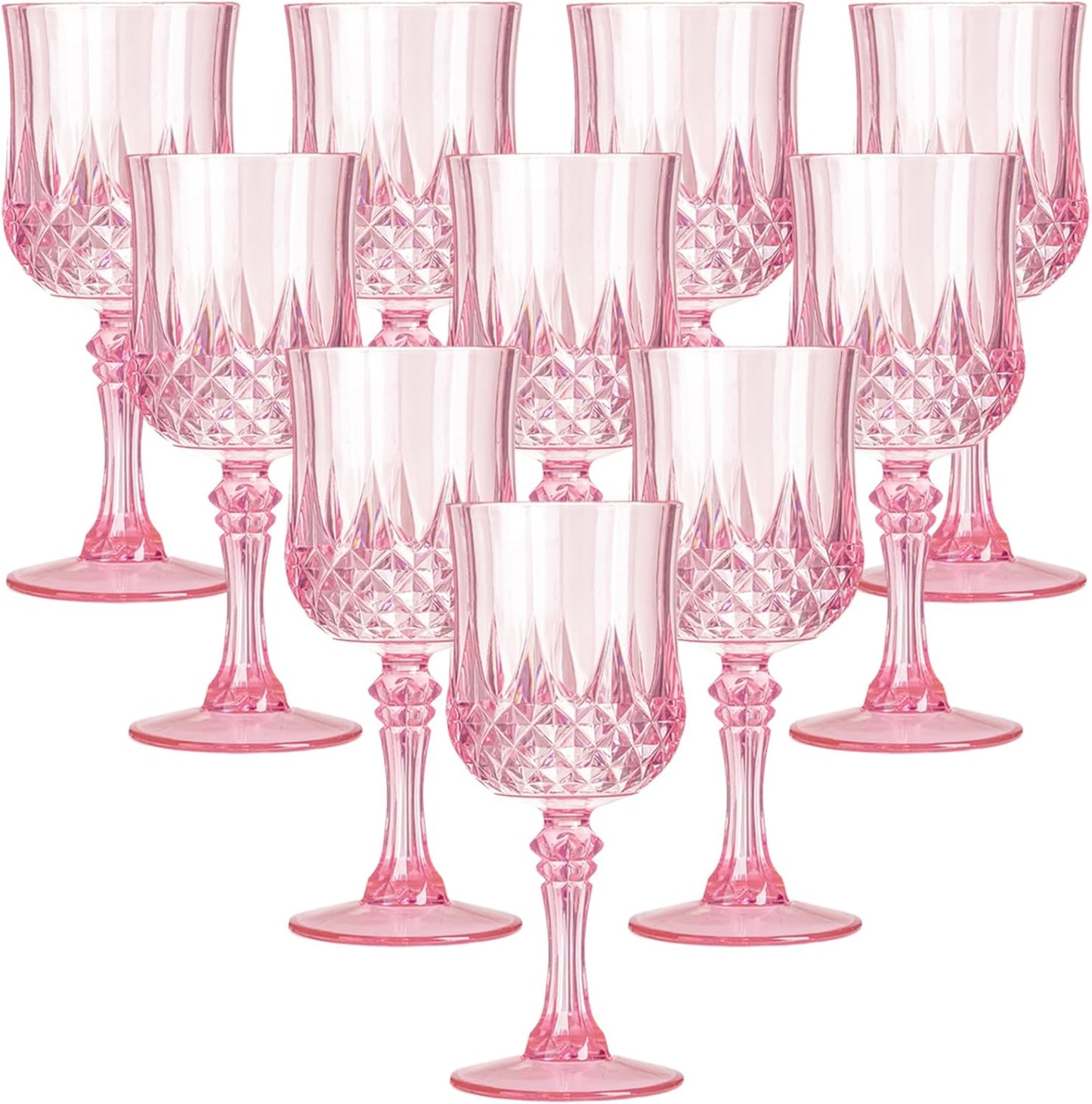 Vasos plástico vintage irrompibles 10 pzas rosa