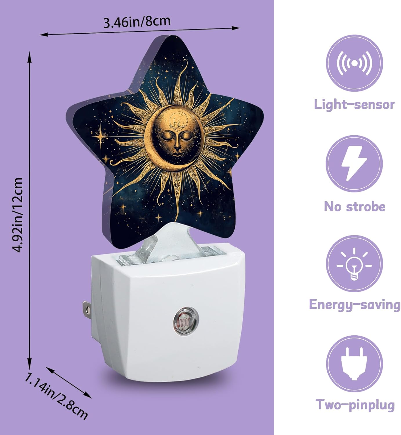 Luz Nocturna Astrología Sensor Automático Pared Dormitorio