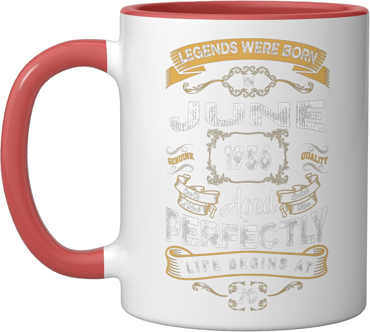 Taza Cerámica Edición 70 Aniversario Roja/Blanca