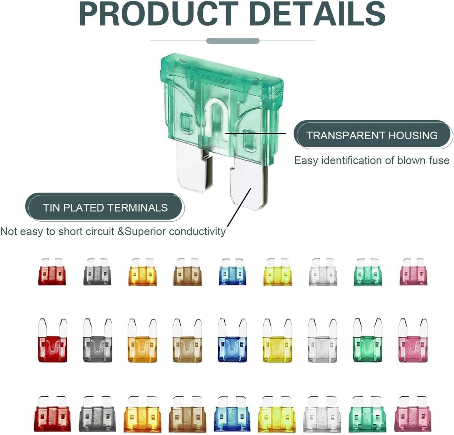 Kit 306 Fusibles Automóvil 2A/3A/5A con Herramienta Extractora
