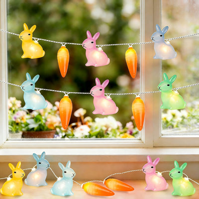 Guirnalda luces conejo Pascua 8.5ft enchufe exterior