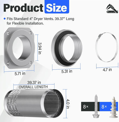 Kit conector magnético ventilación secadora 4pulg