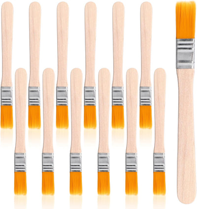 12 Pzas Pincel Pared Plano Cerdas Suaves Mango Madera