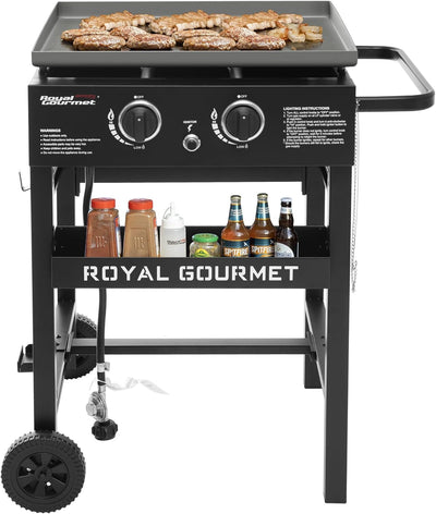 Parrilla gas propano 2 quemadores 23pulg negro