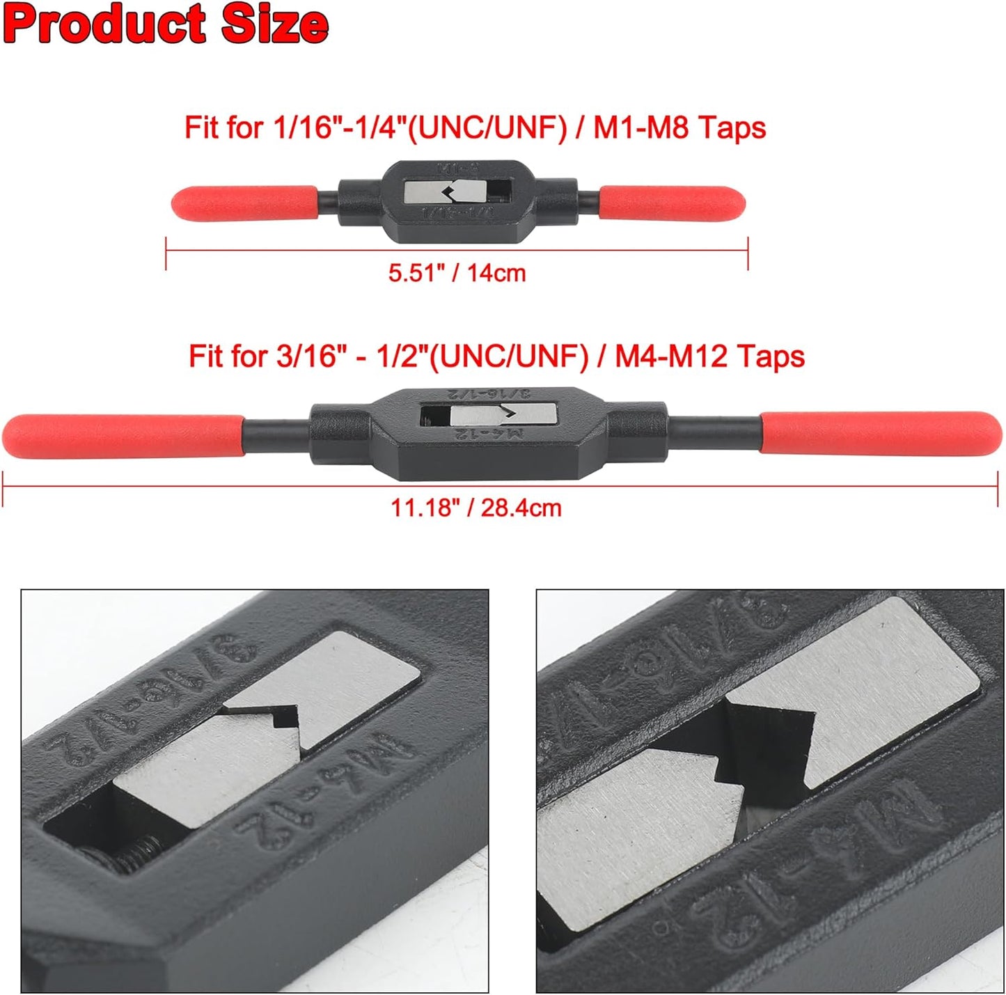 2 Llaves Grifo Ajustables Mango Antiderrap 3/16-1/2 M4-M12