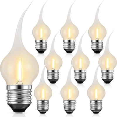 10 Bombillas Silicona E26 S11 LED Amarillo Cálido Decorativas