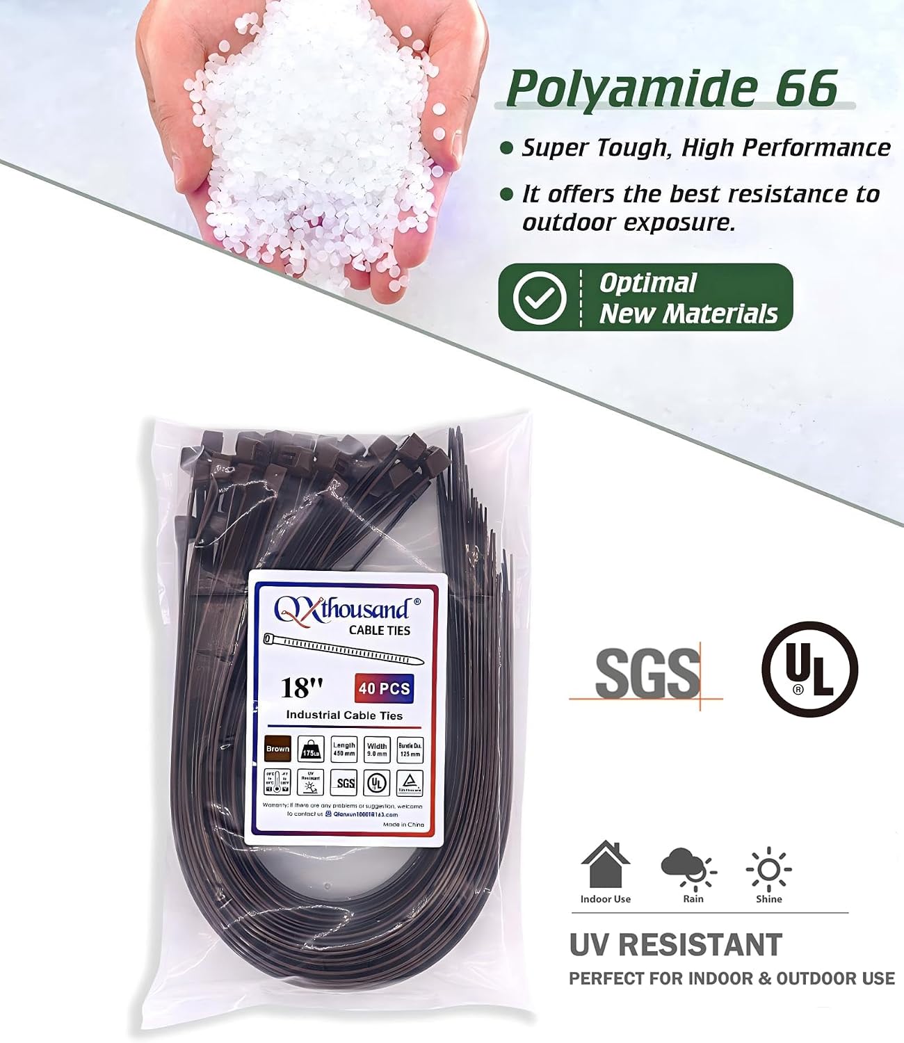 Bridas para cables 18pulg 40pzas resistentes para hogar jardín