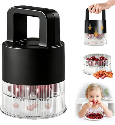 Extractor de huesos de cereza 7en1 con cubo transparente