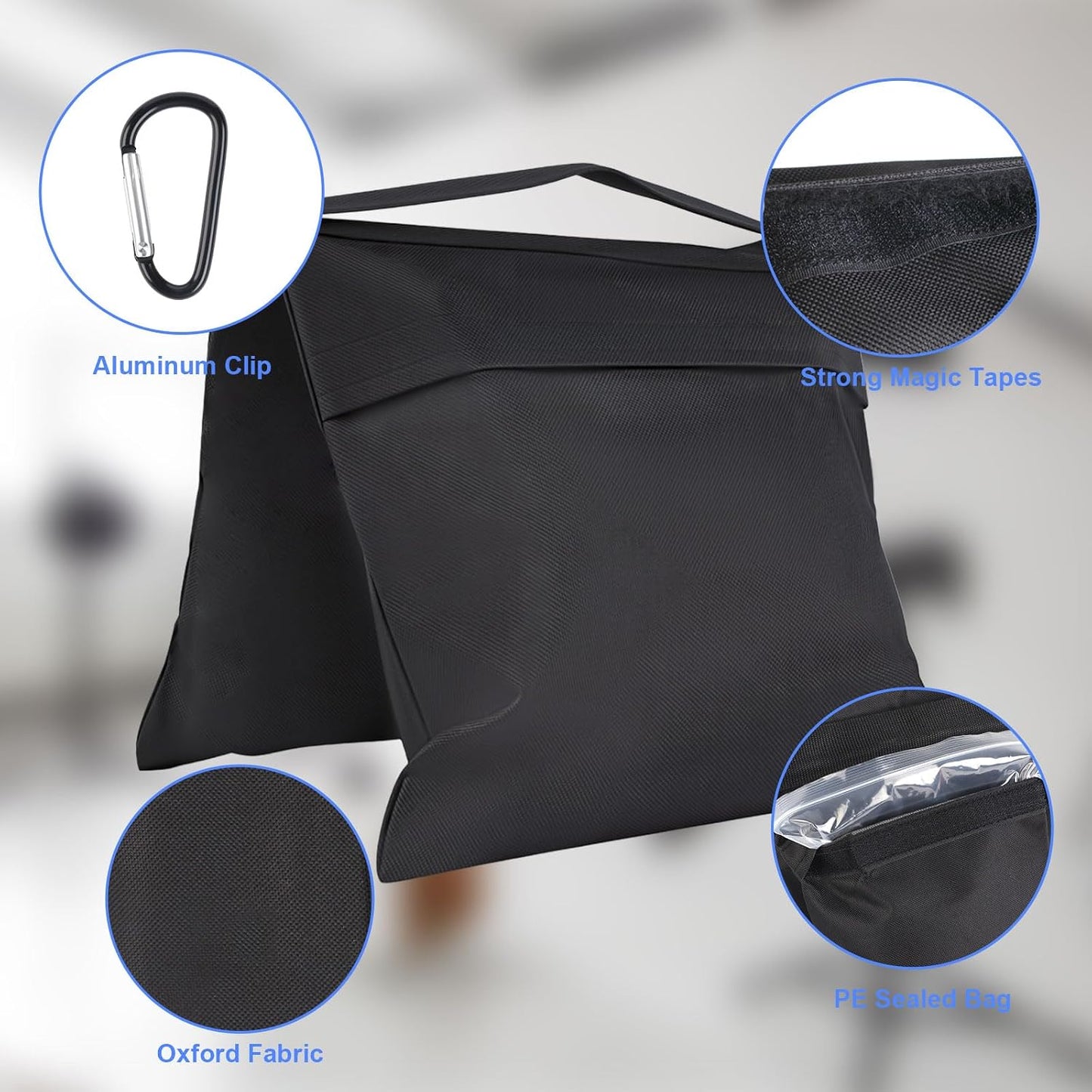 2 Pzas Bolsas Arena Negra Resistentes para Base Paraguas y Camping