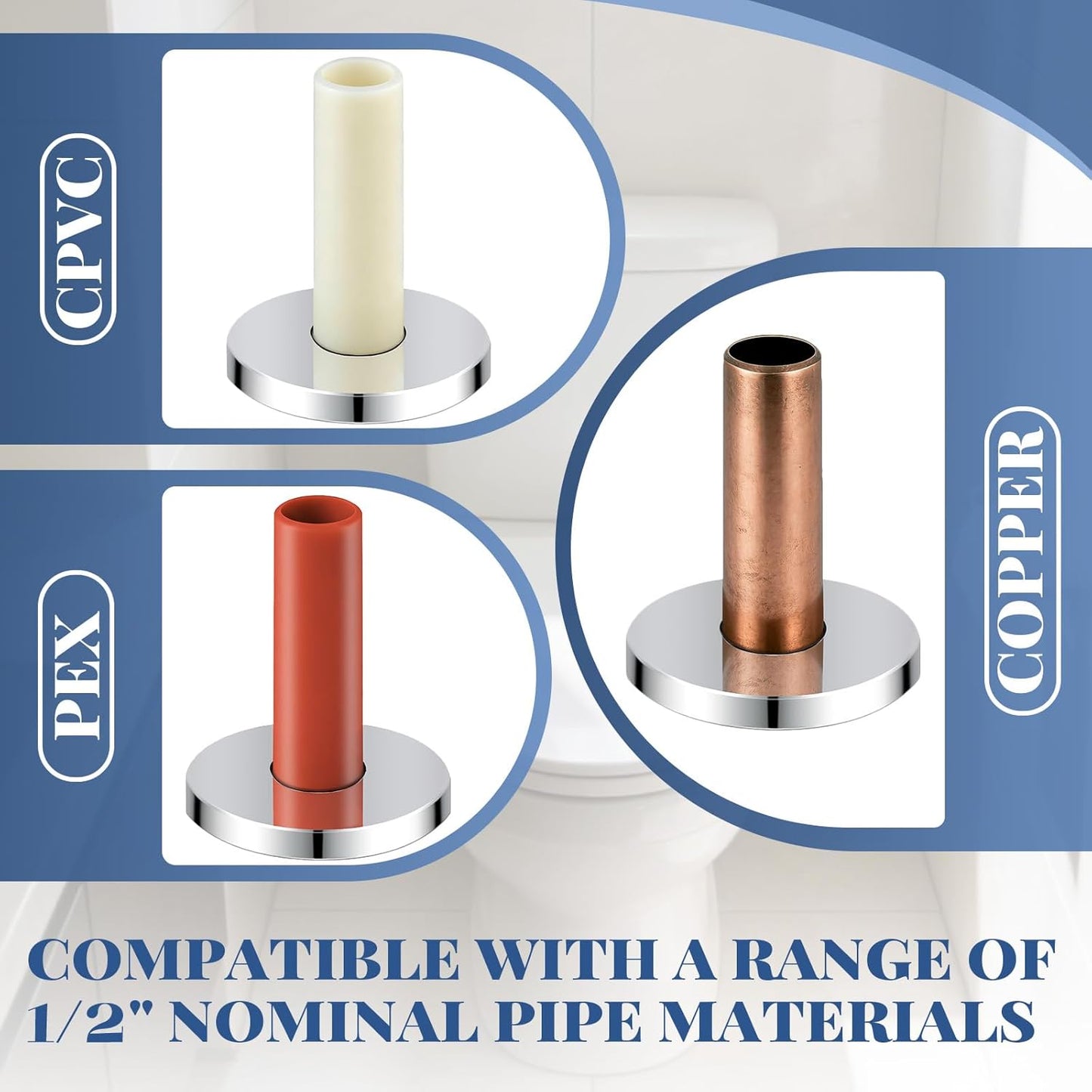 Soporte cubiertas PEX 1/2pulg acero inox pack 2