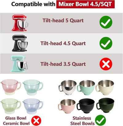 Revestimiento de silicona para tazón KitchenAid 4.5/5 cuartos de galón con tapa hermética