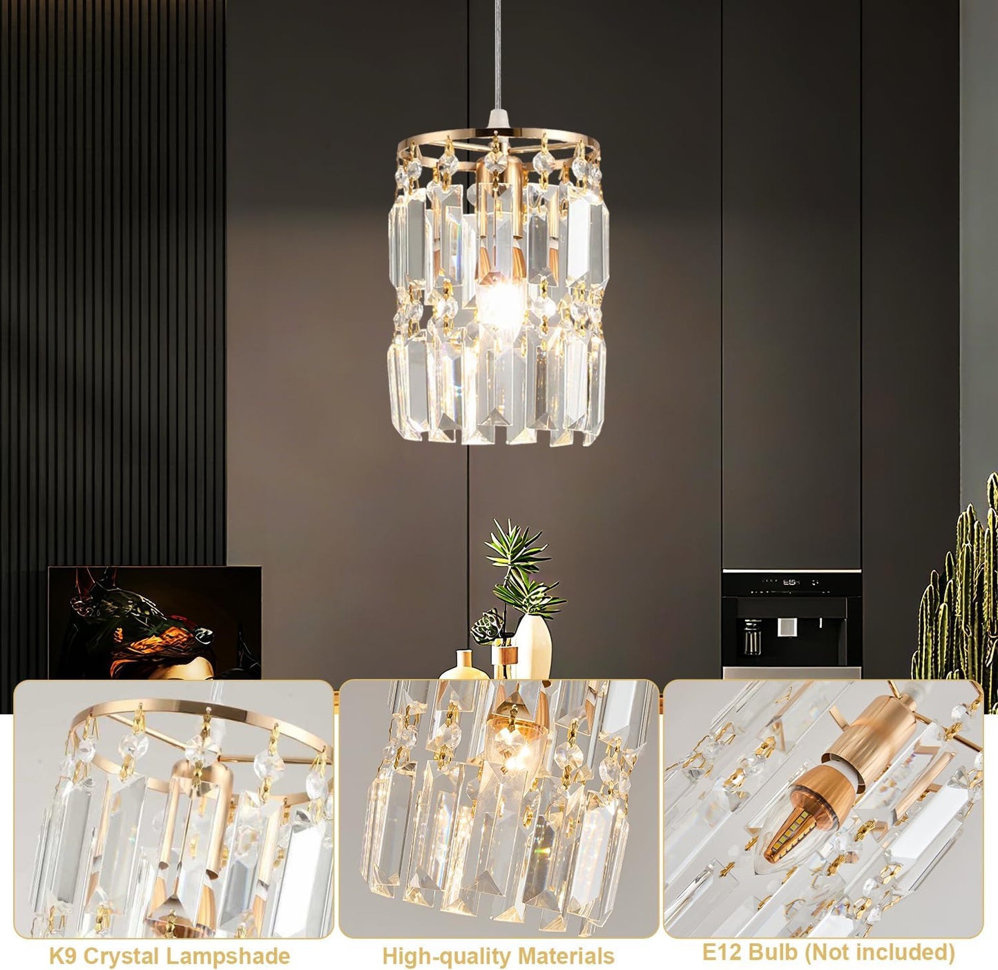 Lámpara colgante oro rosa ajustable para cocina isla comedor set 3