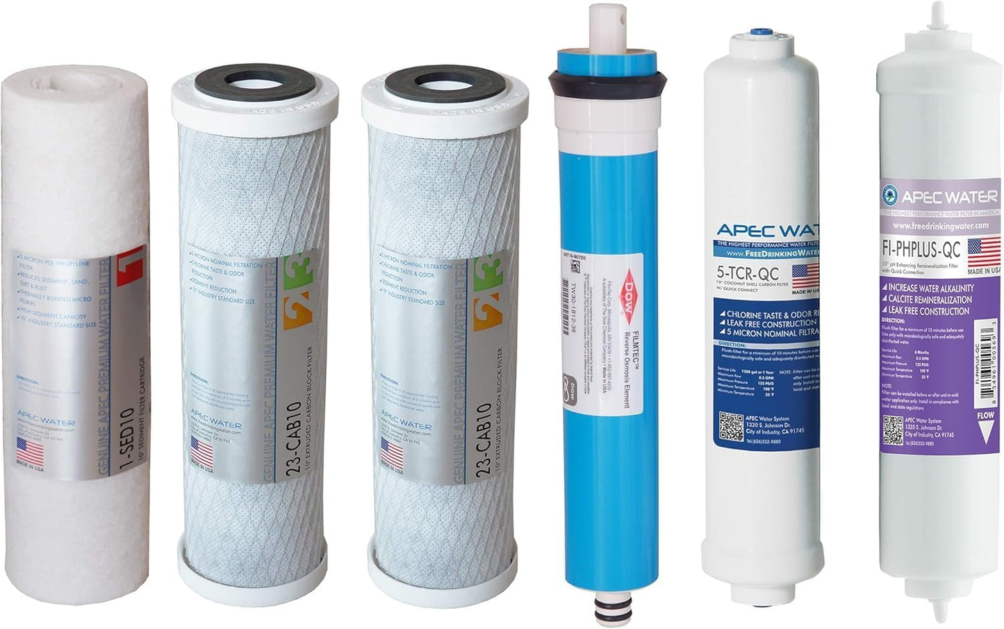Juego completo filtro de agua APEC MAX PH 90 GPD
