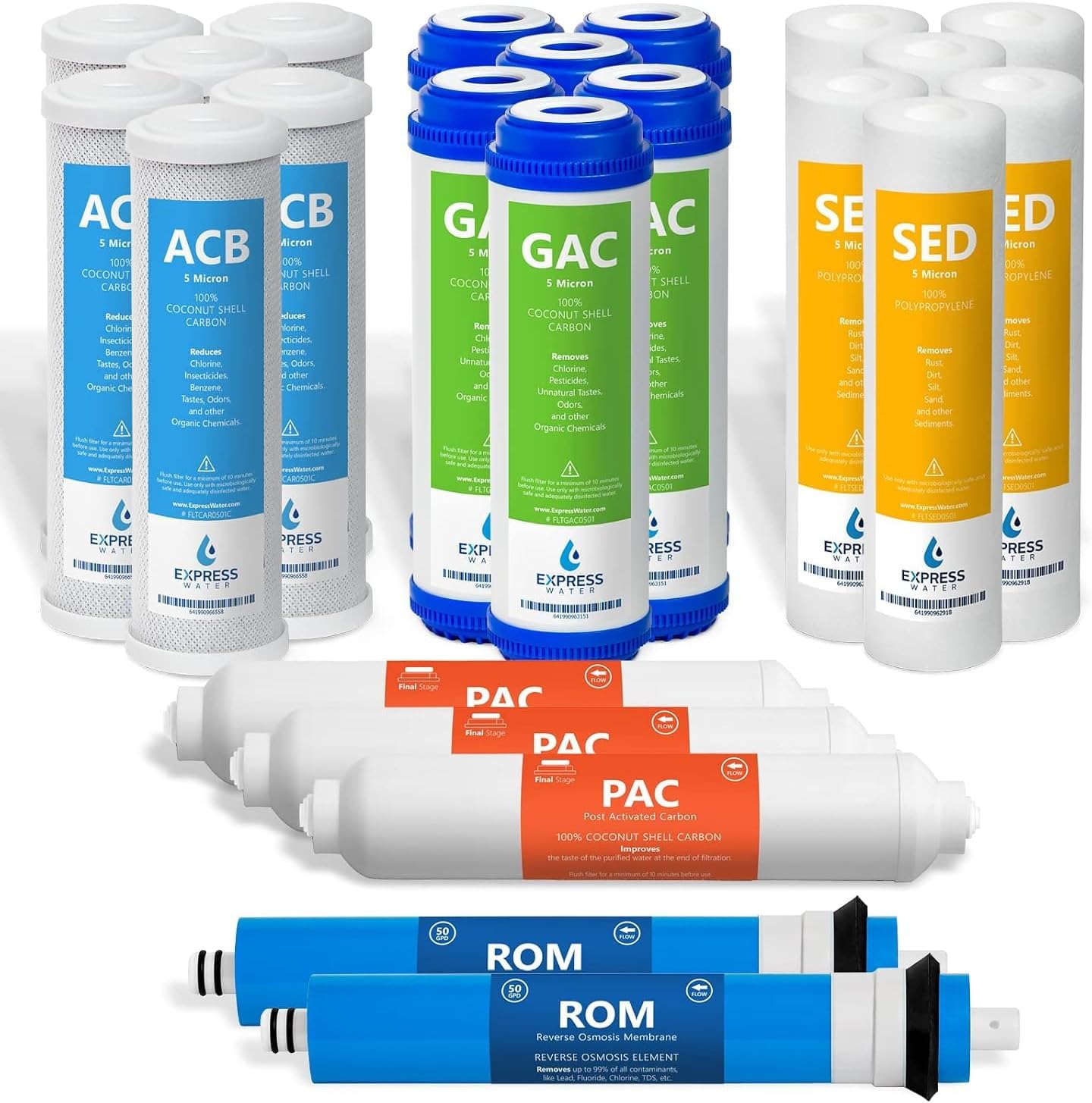 Set 23 Filtros Osmosis Inversa Membrana RO 50GPD