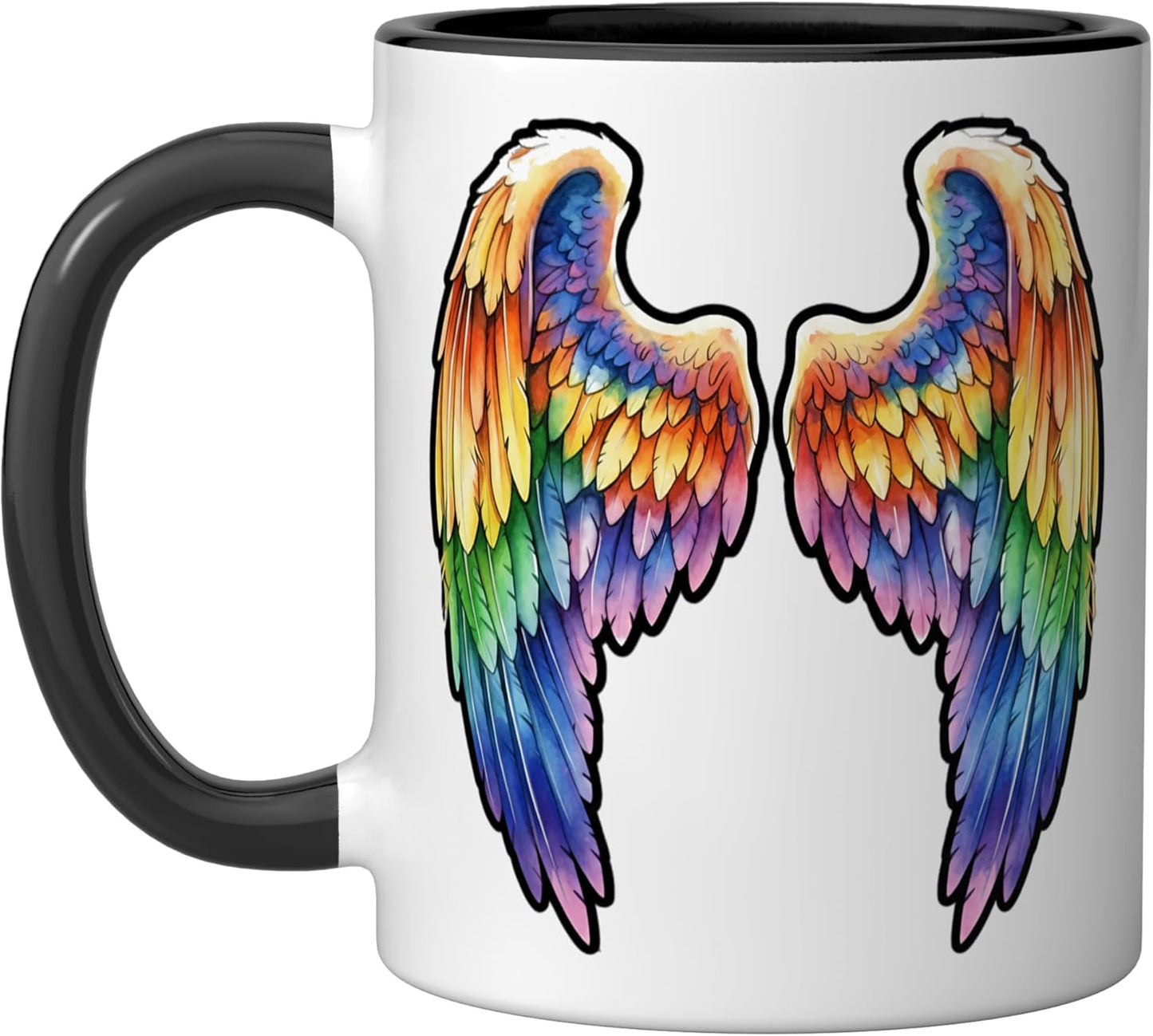 Taza cerámica Wings Gospel Tired Christian Faith Bible Verse negra/blanca