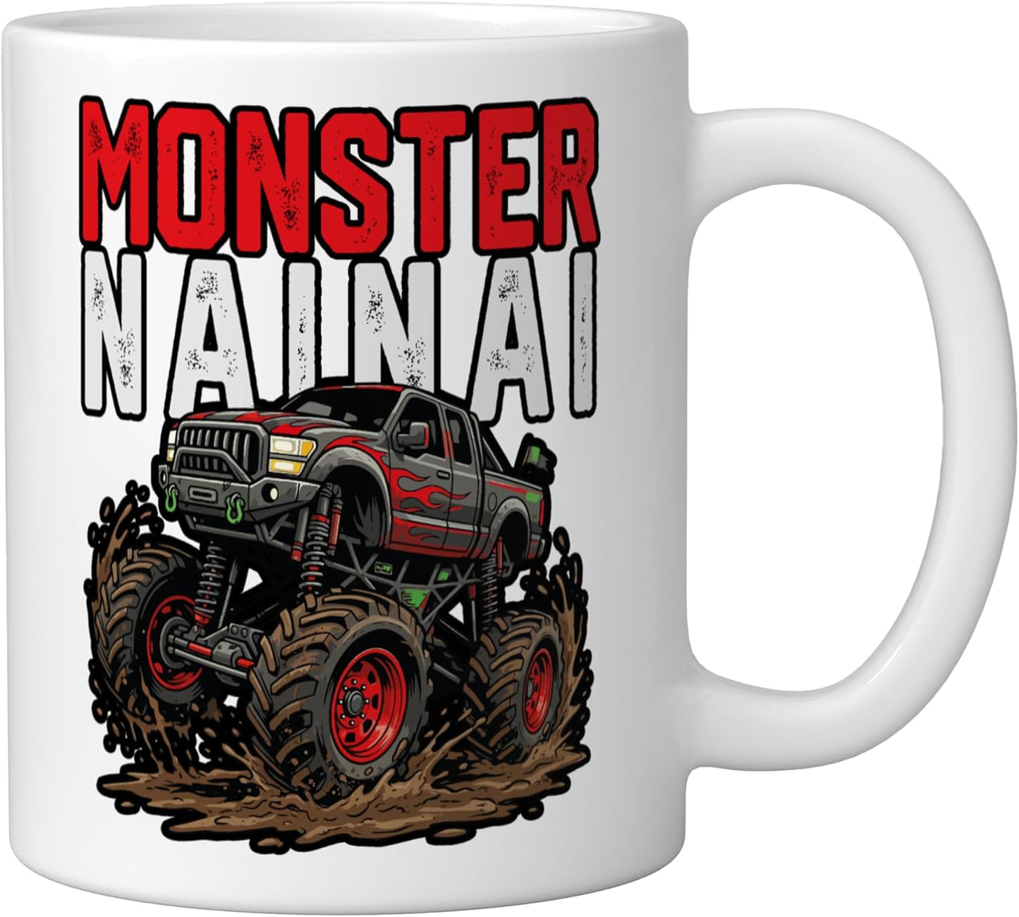 Taza Cerámica Familia Monster Truck Día de la Madre