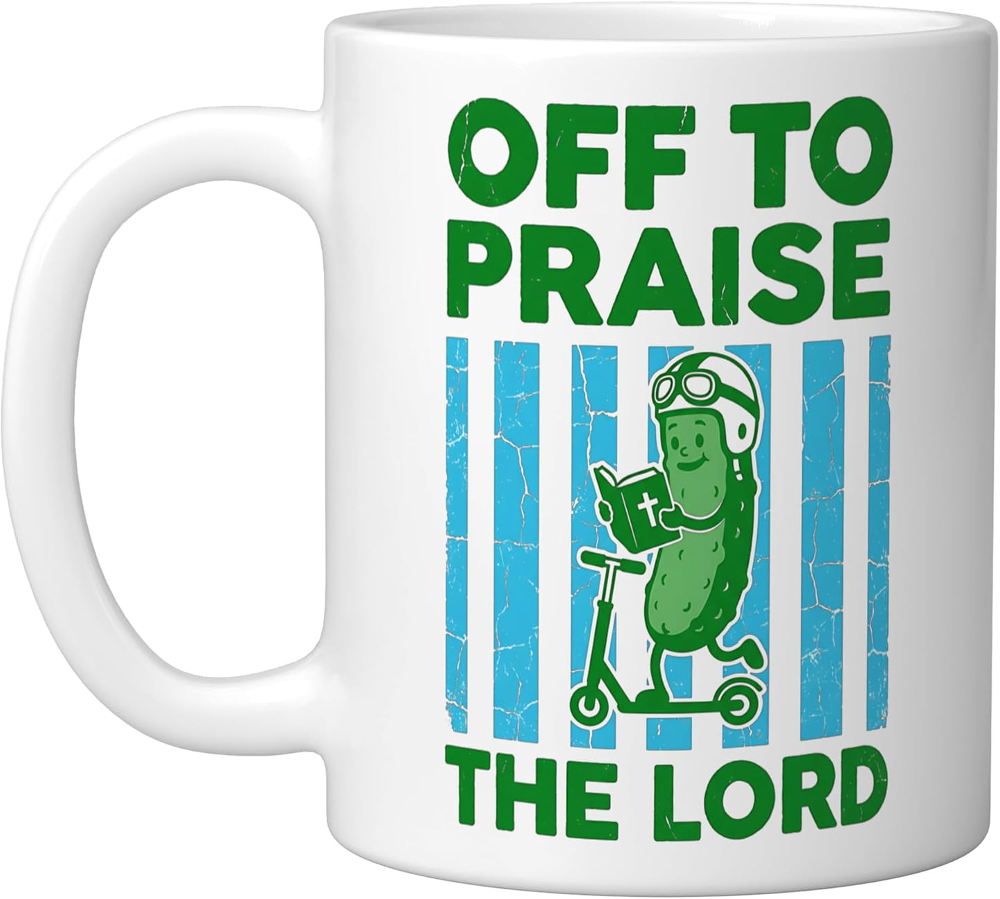 Taza Cerámica Cristiana para Alabanza de Dios con Pepino