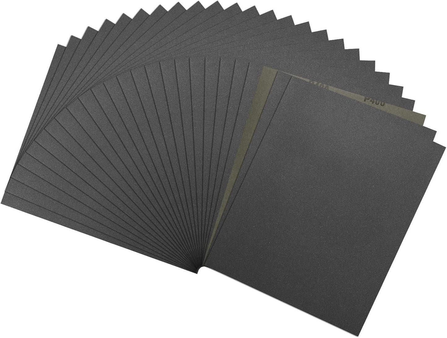 Papel lija 9x11pulg 400granos 25hojas carburo silicio