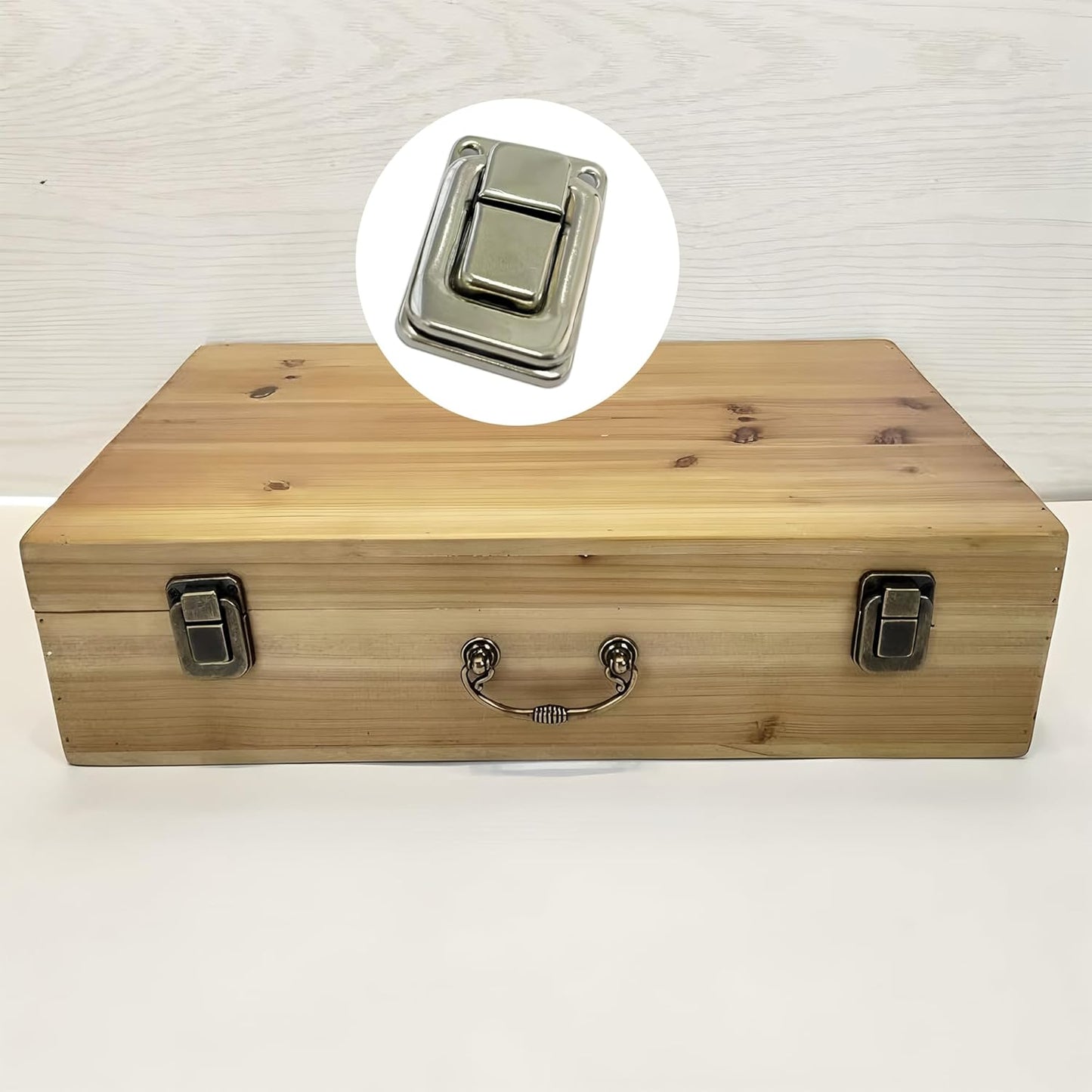 6 Cerraduras Palanca Hierro Plateado Mini para Joyero y Cajas