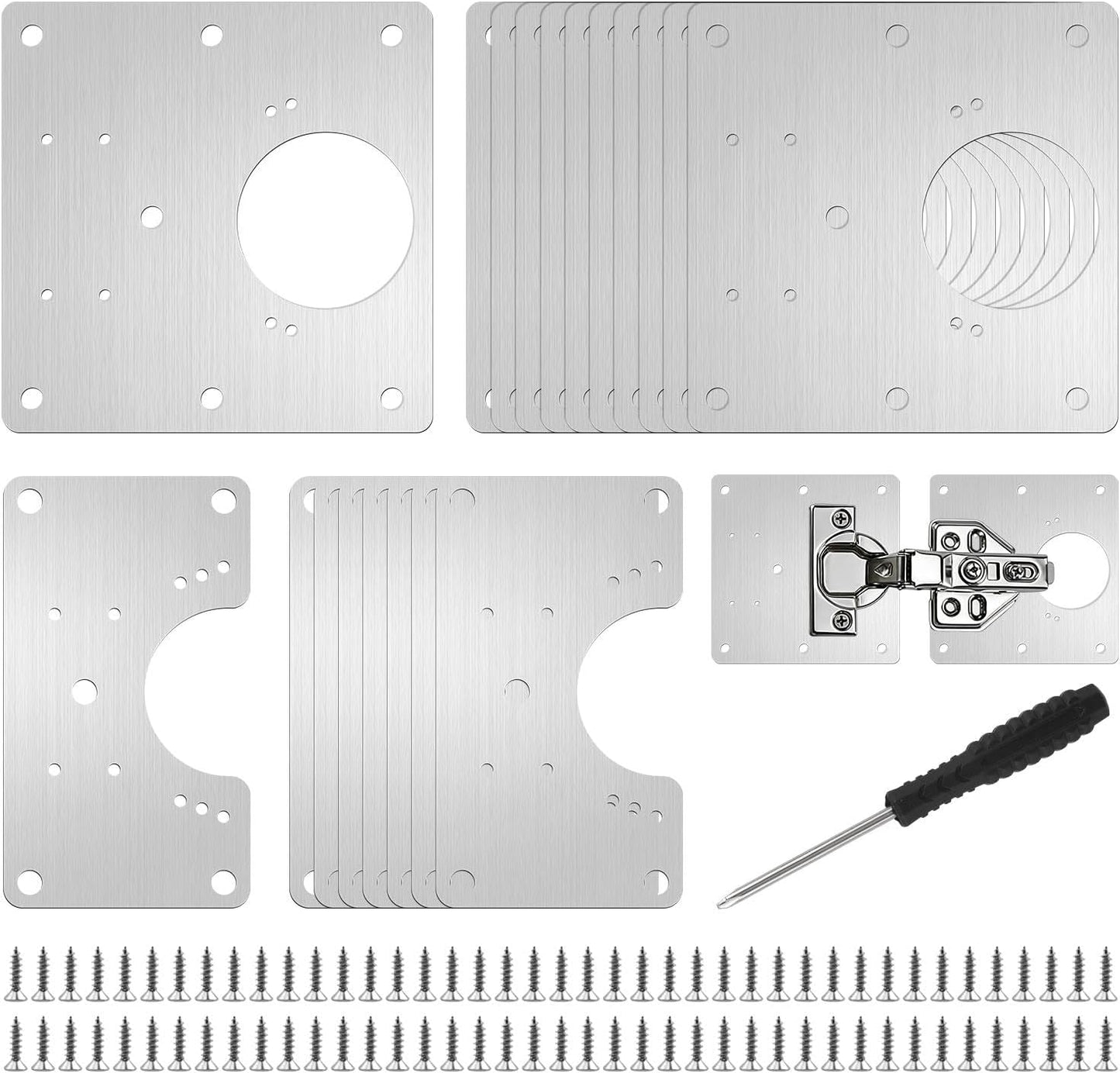 Kit 22 Bisagras Acero Inox para Gabinete Cocina