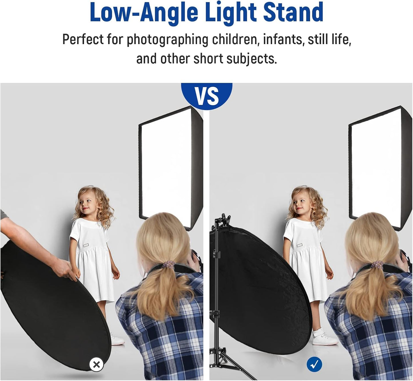 Kit reflector luz 43cm redondo plegable 5en1 con soporte metal