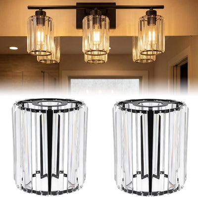 Set 2 Pantallas Cristal Modernas E26 Base 1.65x4.3x4.7pulg