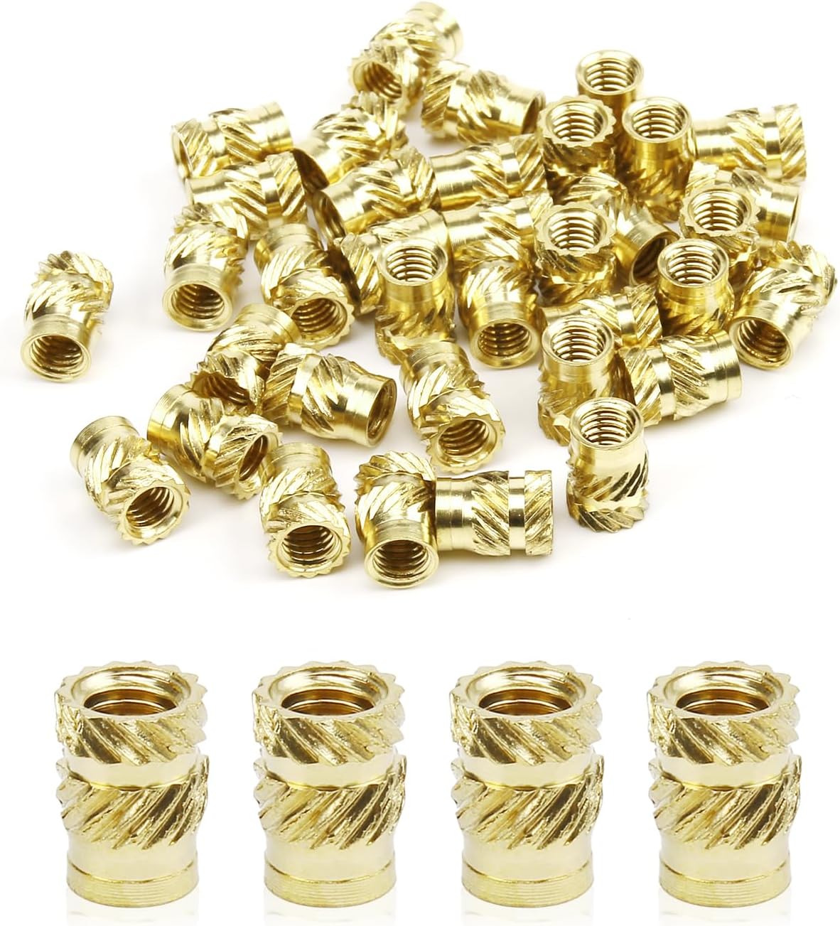 Tuercas M5 latón moleteadas para impresión 3D
